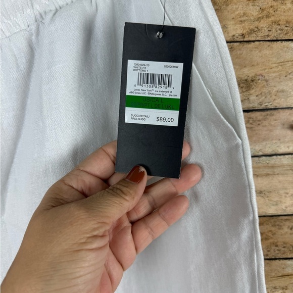 Jones New York Sport Plus Linen Ankle Pants Sz Lg - Picture 4 of 5